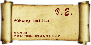 Vékony Emília névjegykártya